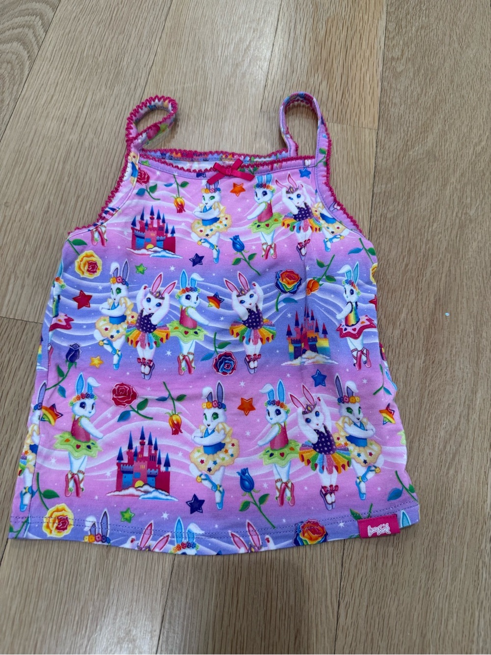 Posh peanut Lisa frank Girls Pink ballerina Bunny Dancer Tank Top 5-6t